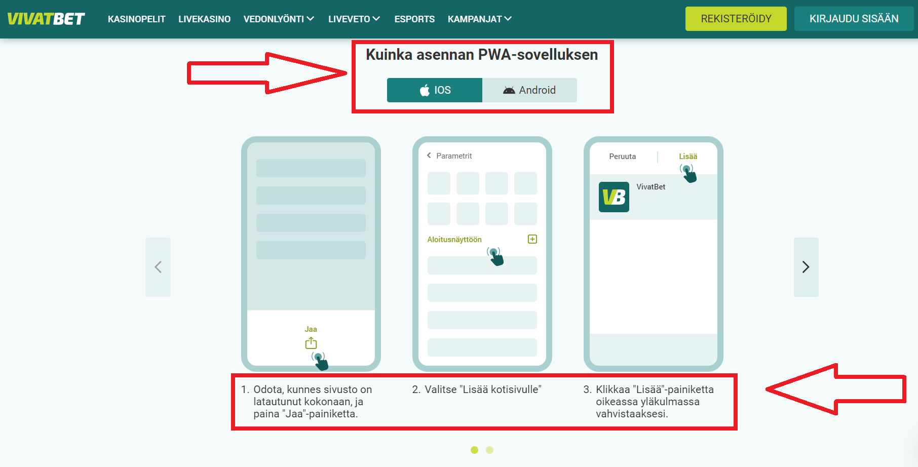 Vivatbet App – Lataaminen ja asentaminen iOS-laitteisiin